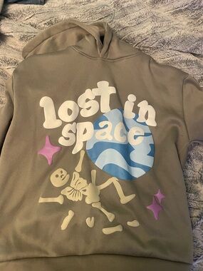 Lost in Space Graphic Hooded Sweatshirt - Taupe